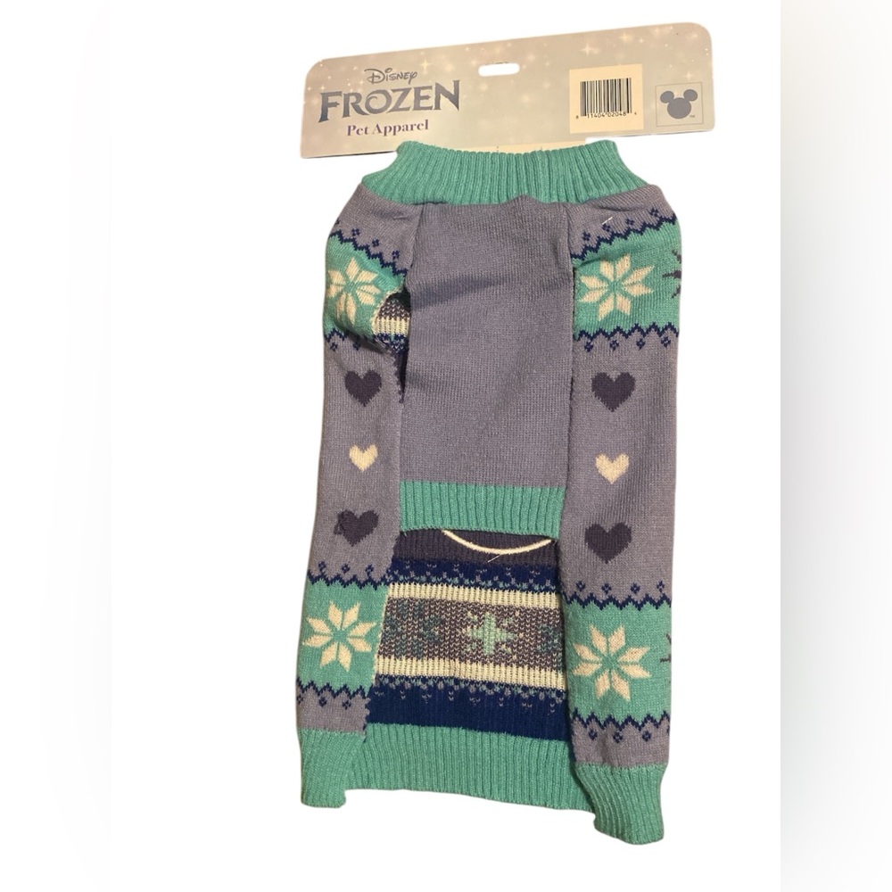 FROZEN Disney’s frozen NWT dog sweater periwinkle & aqua SZ Med - Picture 3 of 13